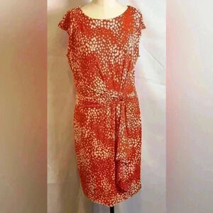 RN Studio by Ronnie Nicole Orange/White Summer Dress (Size XL)